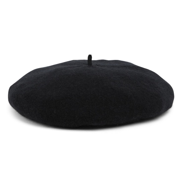 NORDSTROM RACK CASHMERE KNIT BERET BLACK OS NWOT - Picture 3 of 9